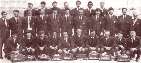 The Socceroos at the airport - ready for the World tour 1970