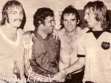 The heros Ollerton, Rasic, Baartz and Wilson minutes after the game